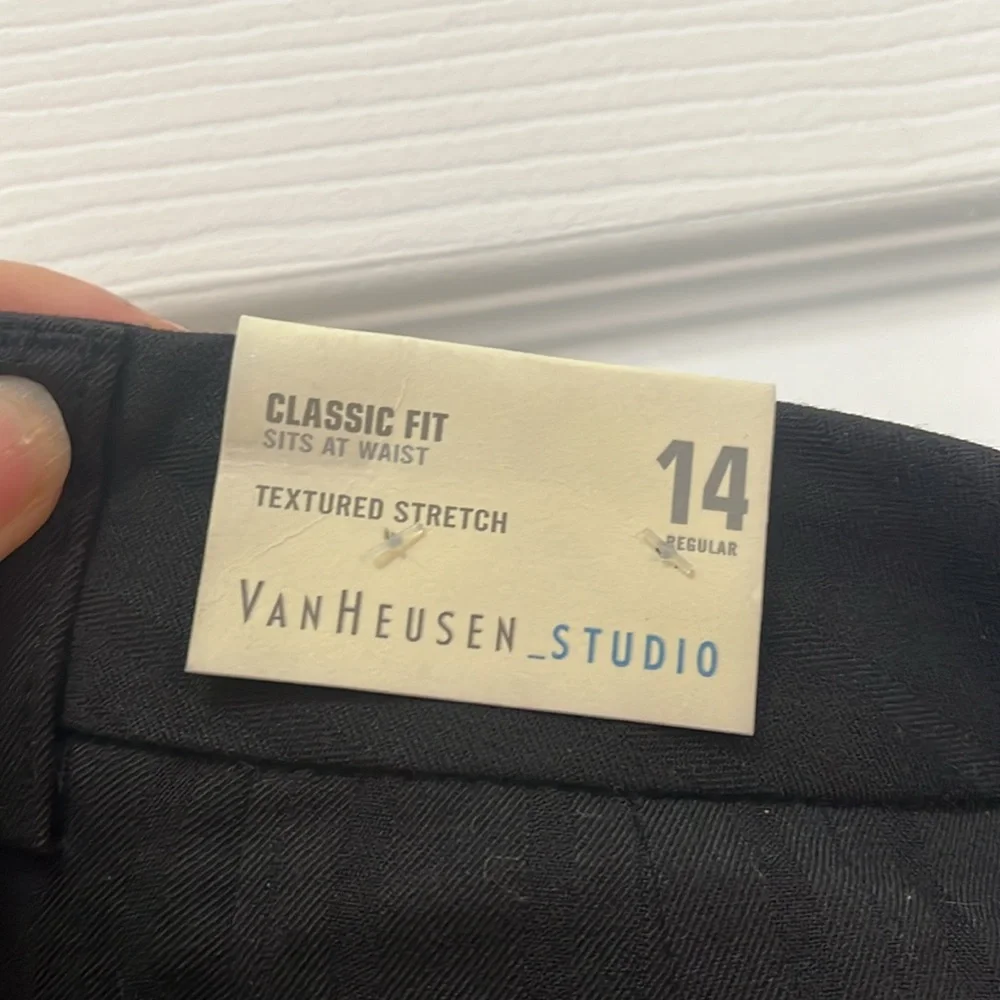 NWT VanHeusen black trouser leg slacks - Picture 4 of 14